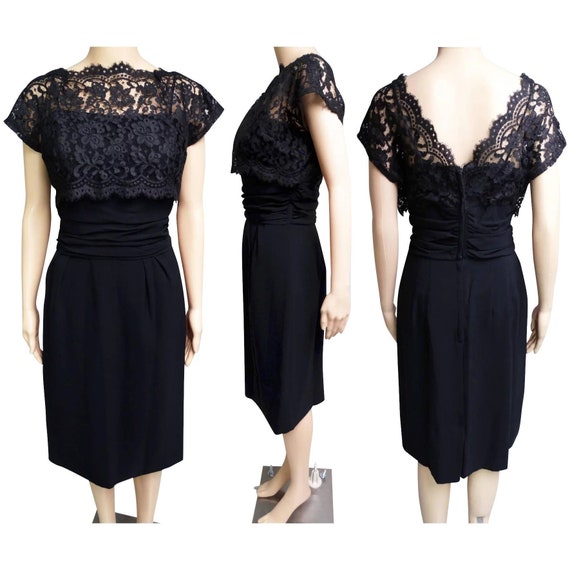 Vintage 1950s Dress | Black | 50s Party Dress | La