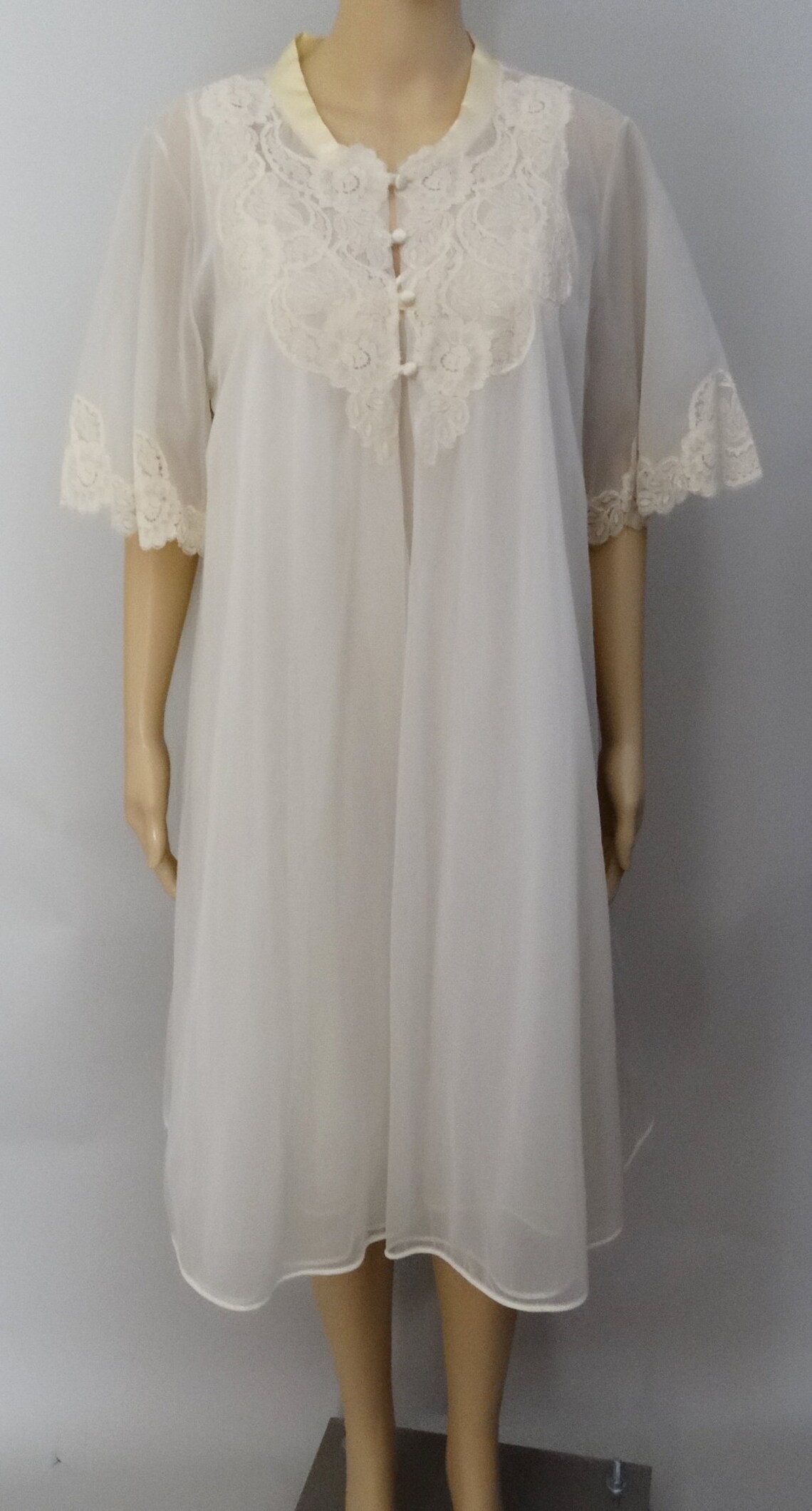 Vintage 1950s Peignoir Set Creme Nightgown Matching Robe | Etsy