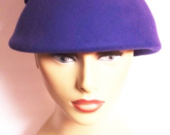 Designer Hat Fun Flirty Double Chiffon Brim Vintage 1950s Hat Black 50s Hat Rockabilly Dark Pink Bow