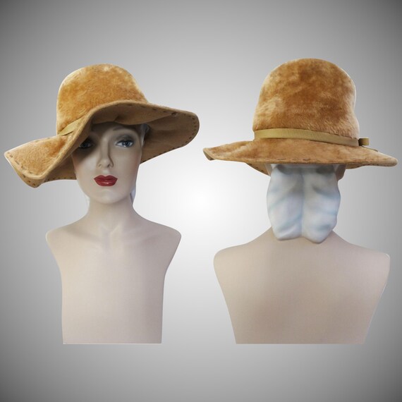 Vintage 1950s Hat | Tan Hat | Stylish 1950s Hat |