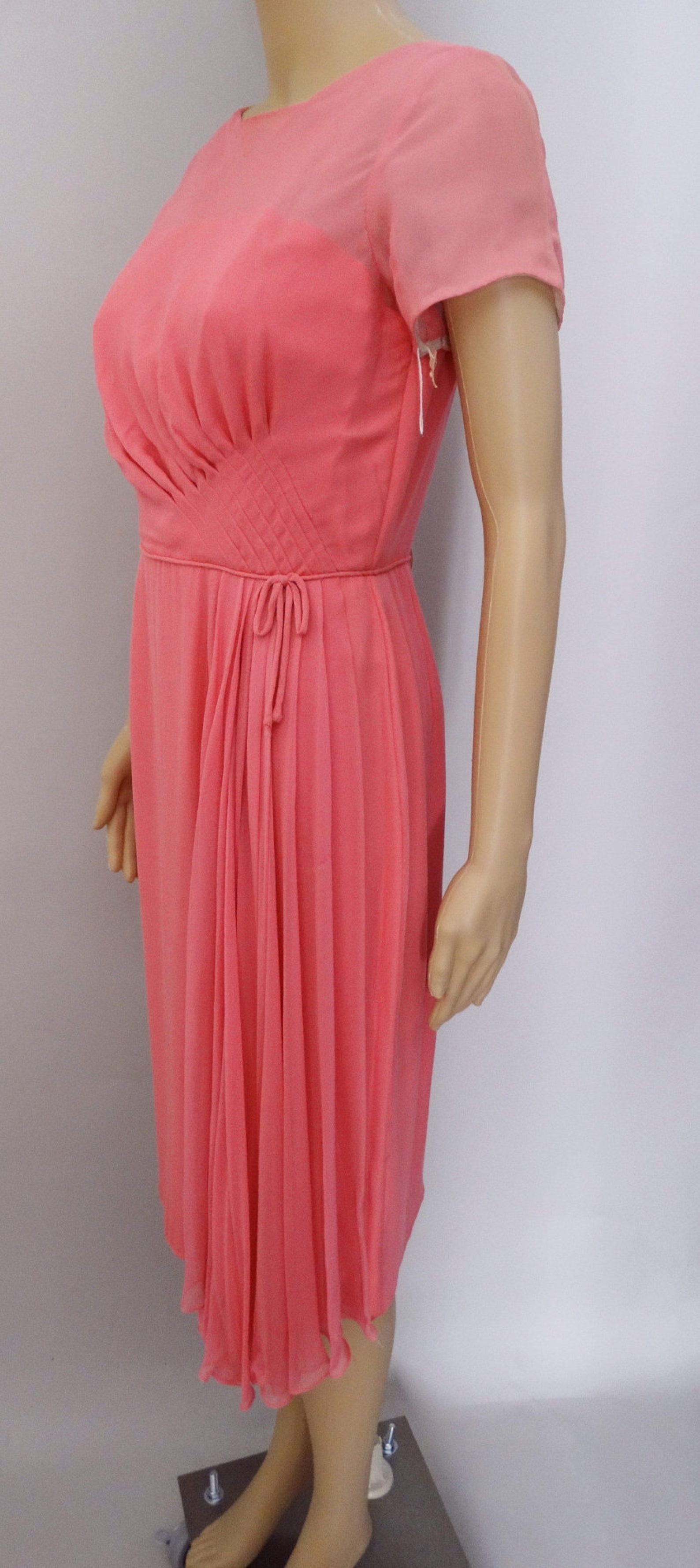 Vintage 1950s Blush Pink Sequin Wiggle Dress