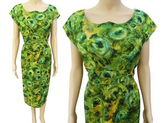 1950s Alix of Miami Dress | Floral Dress | Muted W