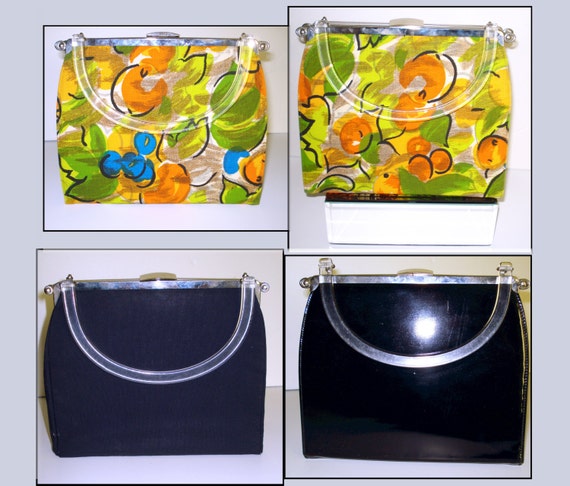 Vintage 1950s purse . Reversible Bag . 1950s
