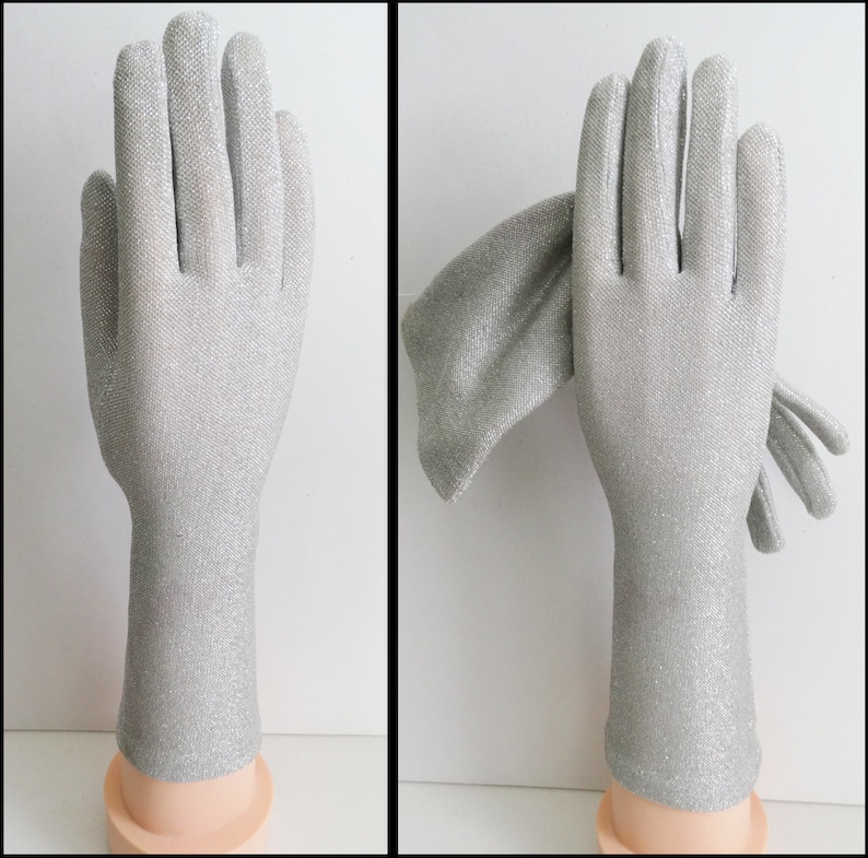 Vintage Gloves //silver Metallic//silver Gloves// Etsy