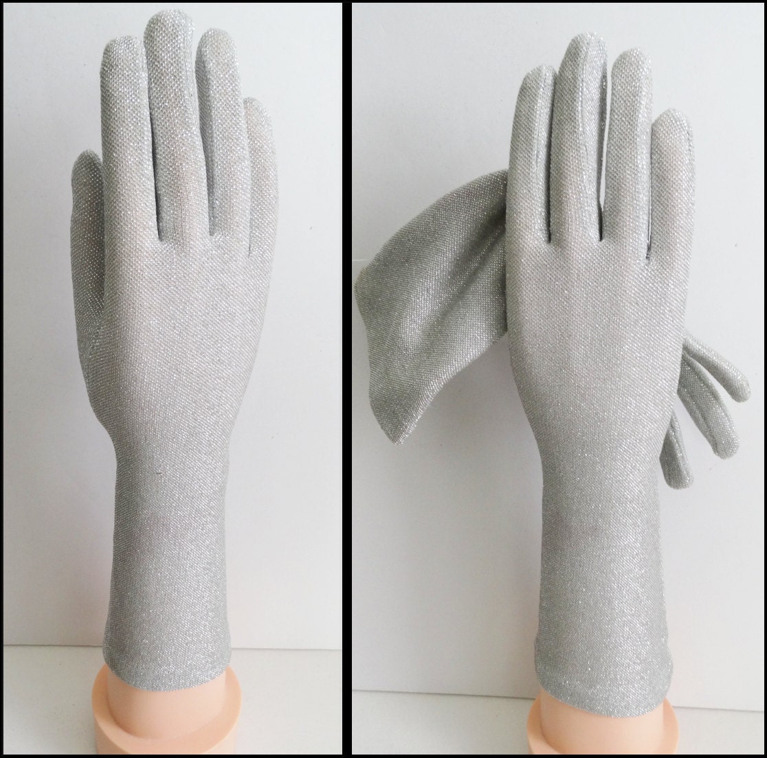 Vintage Gloves //silver Metallic//silver Gloves// Etsy
