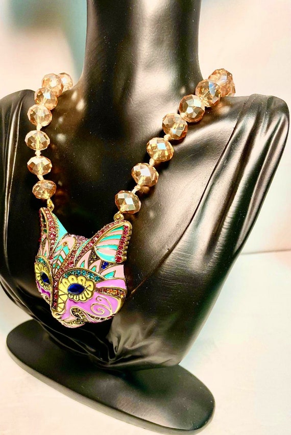 Heidi Daus "Cat-Tastic" Crystal Cat Necklace Crys… - image 5