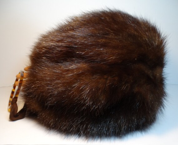 Dark Brown Fox Fur Muff, Vintage Fox Fur Muff, Re… - image 4