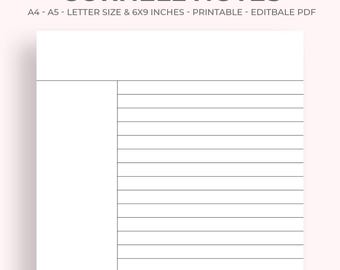 Cornell Notes Template • Printable & Digital Notebook PDF • Cornell Note Taking System Pages