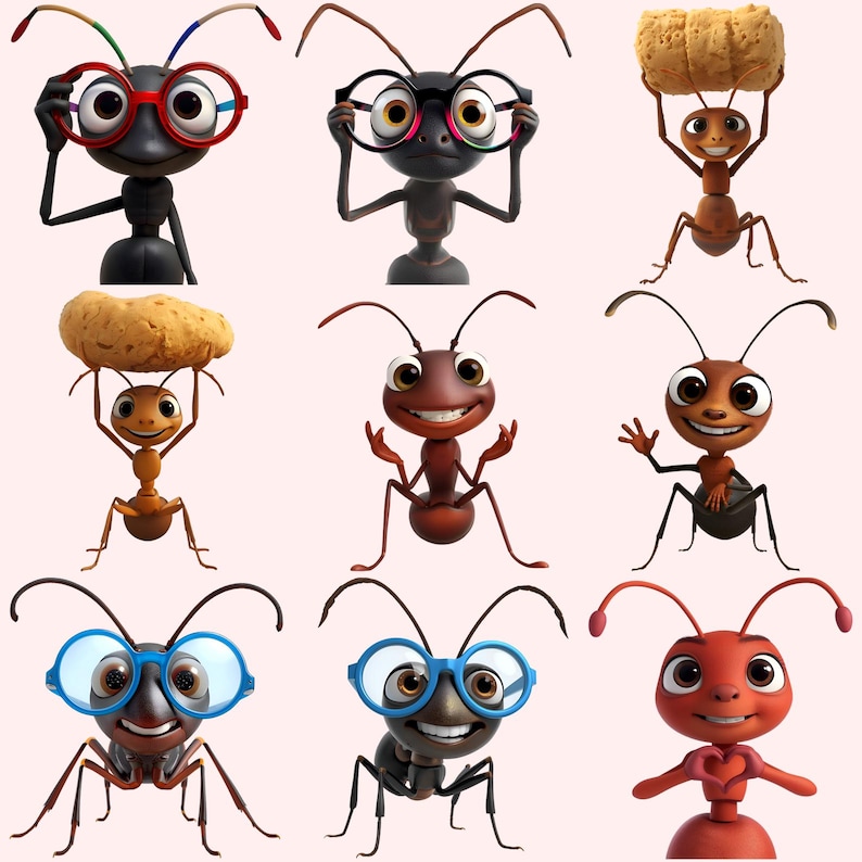 Funny Ant Clipart PNG Bundle, Funny Insect Graphics, 55 Pngs - Etsy
