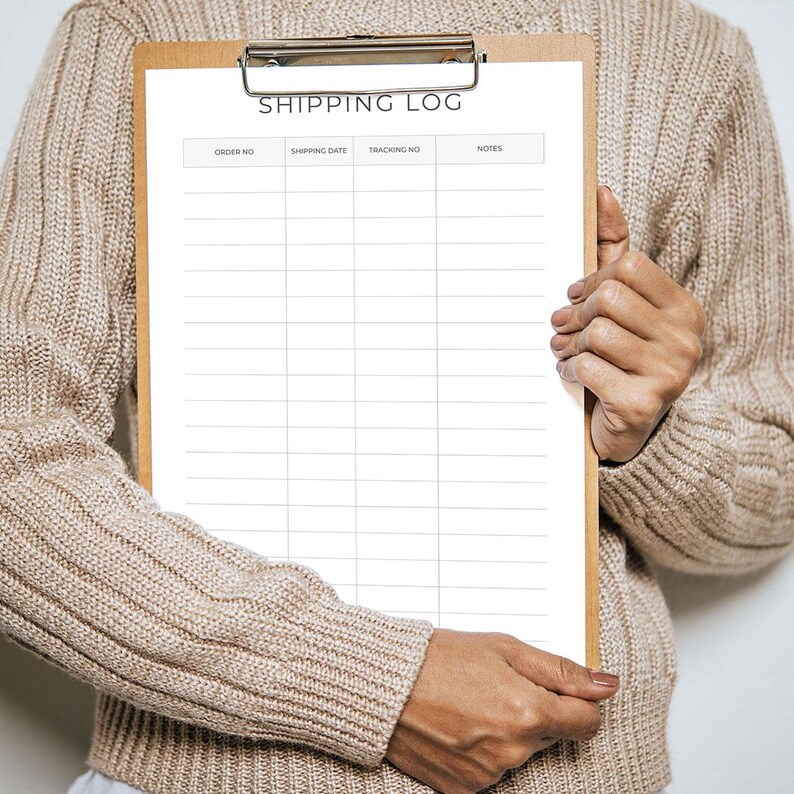 Shipping Log Printable, Order Tracker, Sales Planner (editable PDF A4 ...