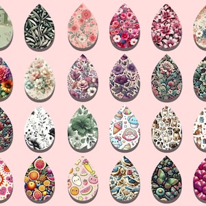 Teardrop Earring PNG Bundle: DIY Jewelry Making Clipart (Digital Download)