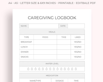 Printable Caregiver Logbook: Daily Schedule & Checklist (PDF Download)