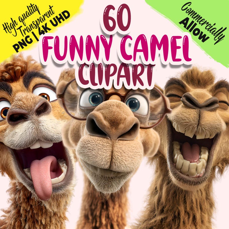 Funny Camel Clipart Bundle 60 Kawaii Animal Pngs digital Download funny-camel-clipart-bundle-60-kawaii-animal-pngs-digital-download