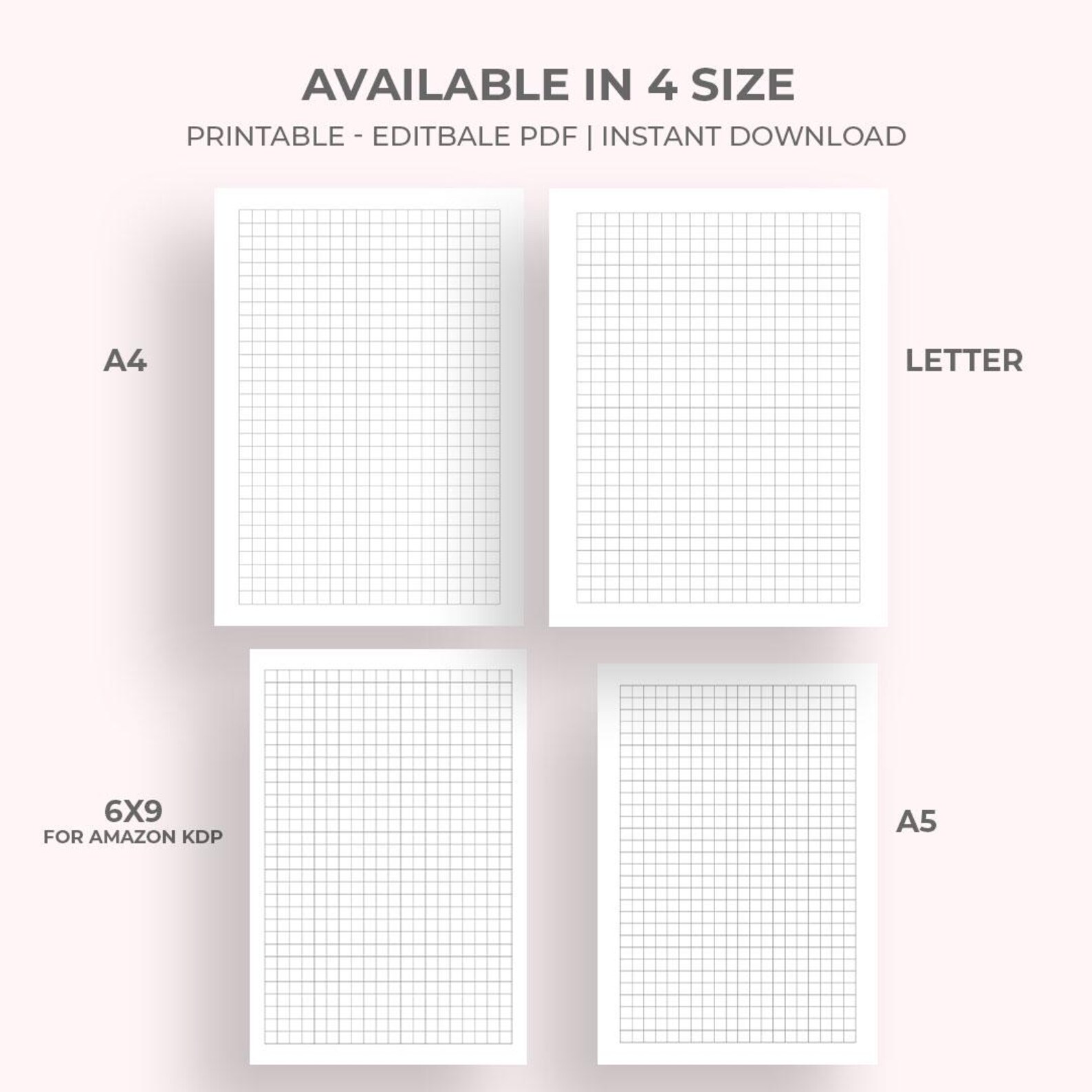 Printable Design Grid Paper.pdf Printable Graph Paper PDF, Blank Grid Paper Notebook for Math ...