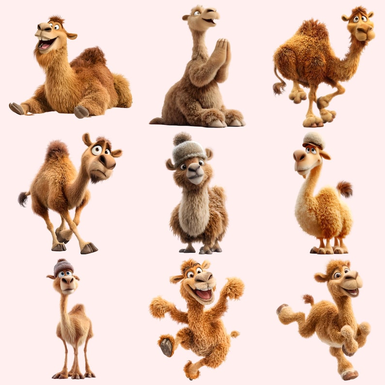 Funny Camel Clipart Bundle – 60 Kawaii Animal Pngs (digital Download ...