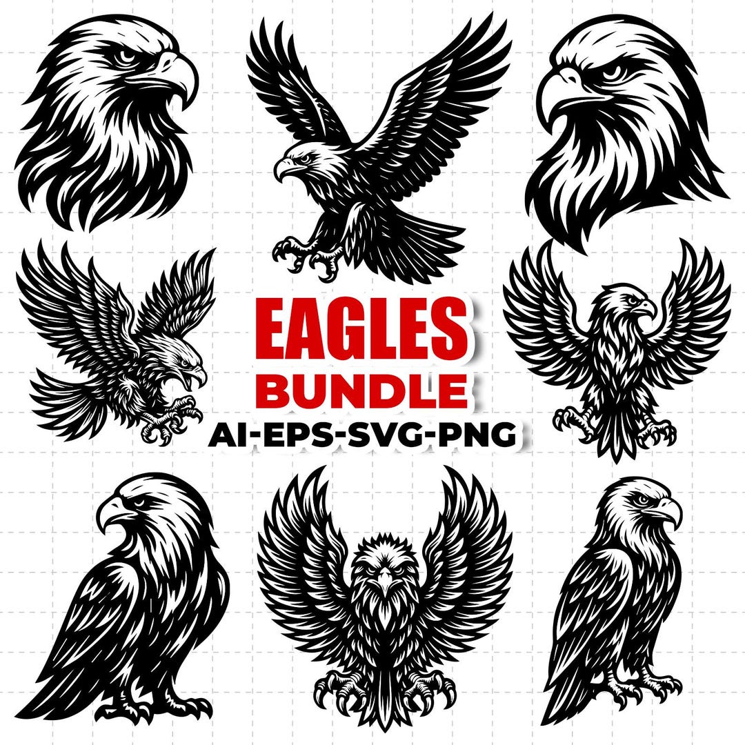 Eagle SVG Bundle | Tattoo Style Clipart for Cricut - Etsy Australia