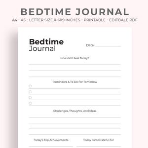 Sleep & Bedtime Journal Printable | Routine Tracker (PDF Download)