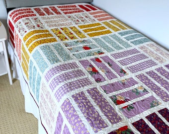 Handmade Throw Quilt for Sale, Ready to Ship, Heirloom Quality, Free Shipping, Handmade by Busy Hands Quilts, Christmas Gift Ideas