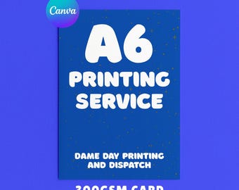 Impresión de diseños A6 / Impresión A6 / Impresión rápida A6 / Servicio de impresión / Impresión de diseños Canva A6 / Impresión Canva