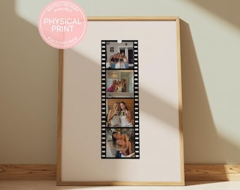 Personalised Polaroid Strip Print |  Custom Photo Poster | Personalised Wall Art | Best friend gift, Gift for Girlfriend, Boyfriend | Beige
