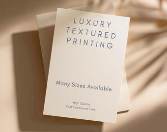 Getextureerde bedrukking | Bruiloftsuitnodiging afdrukken | Afdrukken op canvas | Afdrukservice | A6,A5,A4 | Premium papier afdrukken | Luxe bedrukking
