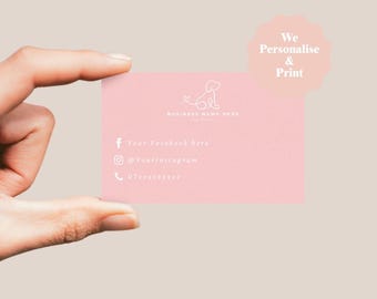 Tarjetas de visita personalizadas para perros / Tarjetas de visita a doble cara / Peluquerías caninas, paseos de perros, cuidado de mascotas / Tarjetas de visita personalizadas