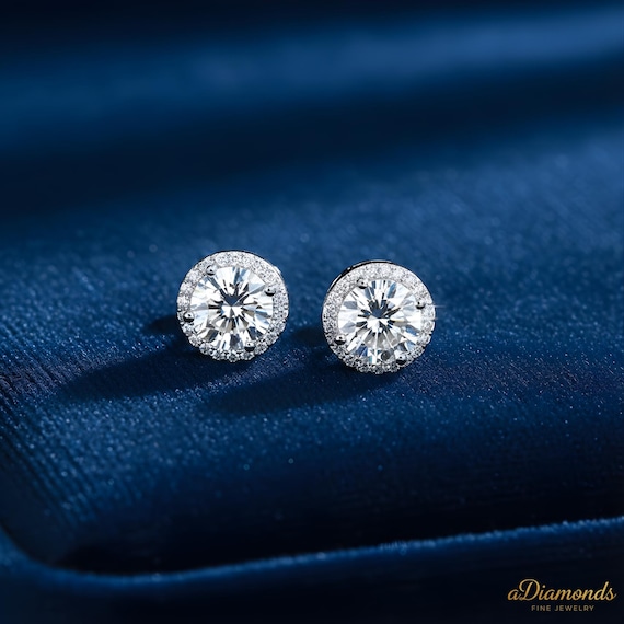 Moissanite Stud Earrings | D Color VVS1, Sterling Silver