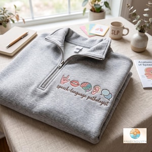 Broderad logoped med kvarts dragkedja, logopedgåva