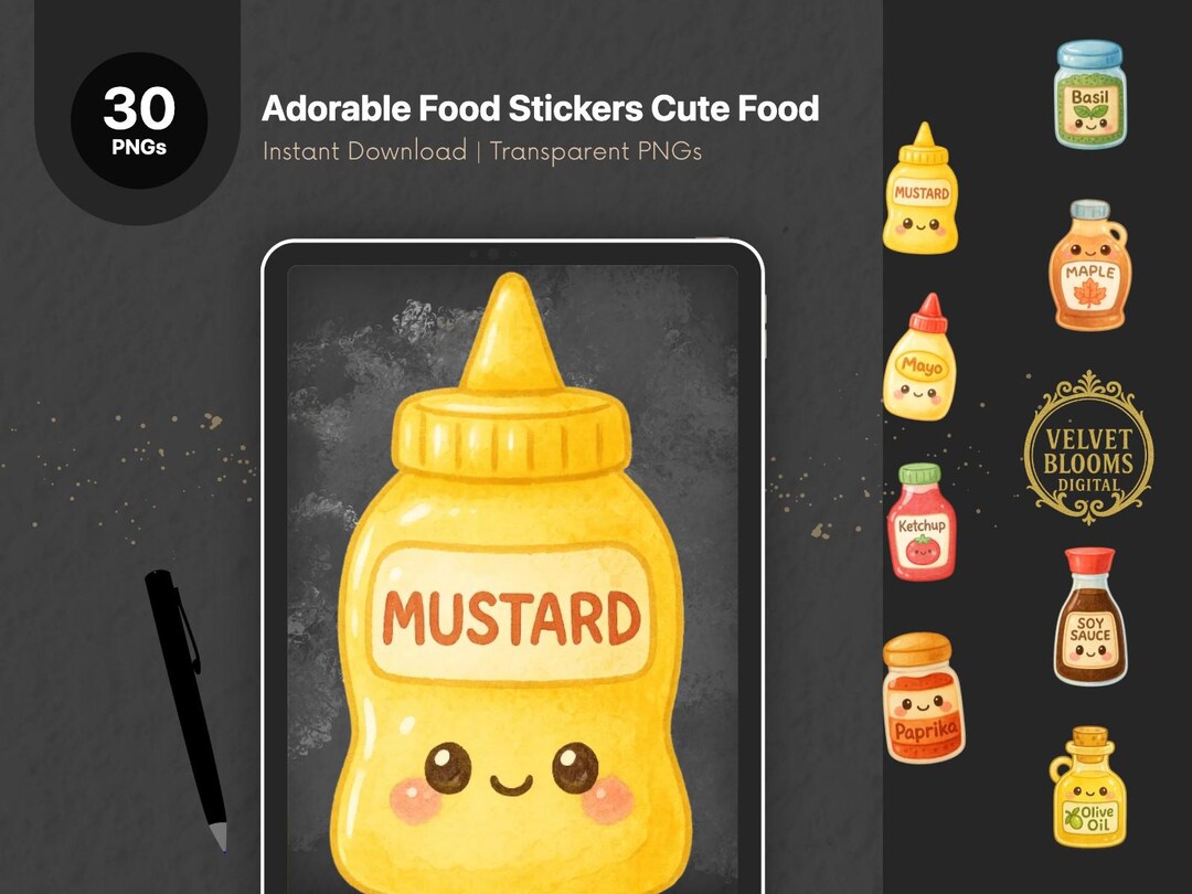 Cute Condiments Stickers for Fun Labels and Crafts (digital Download ...