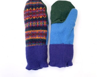 Women's Sweater Mittens, 100% Wool and Cashmere Outers and Cashmere Lined