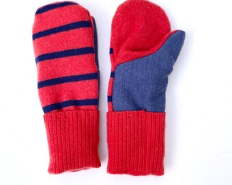 Women's Sweater Mittens, 100% Wool and Cashmere Outers and Cashmere Lined