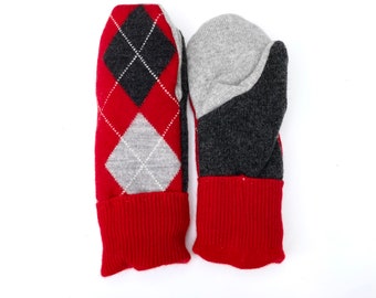 Women's Sweater Mittens, 100% Wool and Cashmere Outers and Cashmere Lined