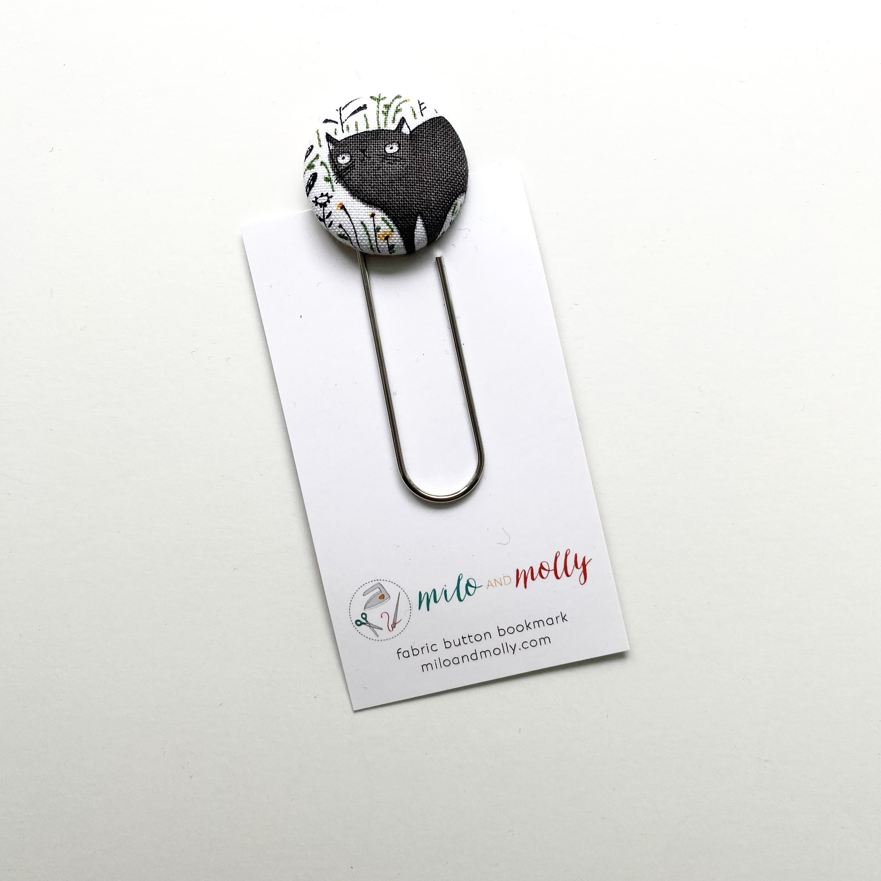Jumbo Paperclip Bookmark | Fabric Button Bookmark | Halloween Gift ...