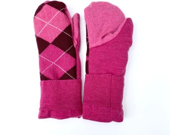 Women's Sweater Mittens, 100% Wool and Cashmere Outers and Cashmere Lined