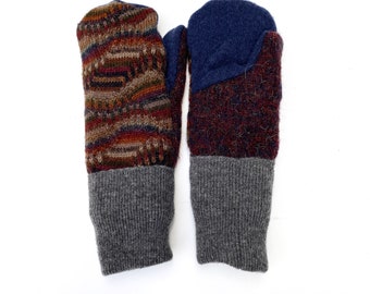Women's Sweater Mittens, 100% Wool and Cashmere Outers and Cashmere Lined
