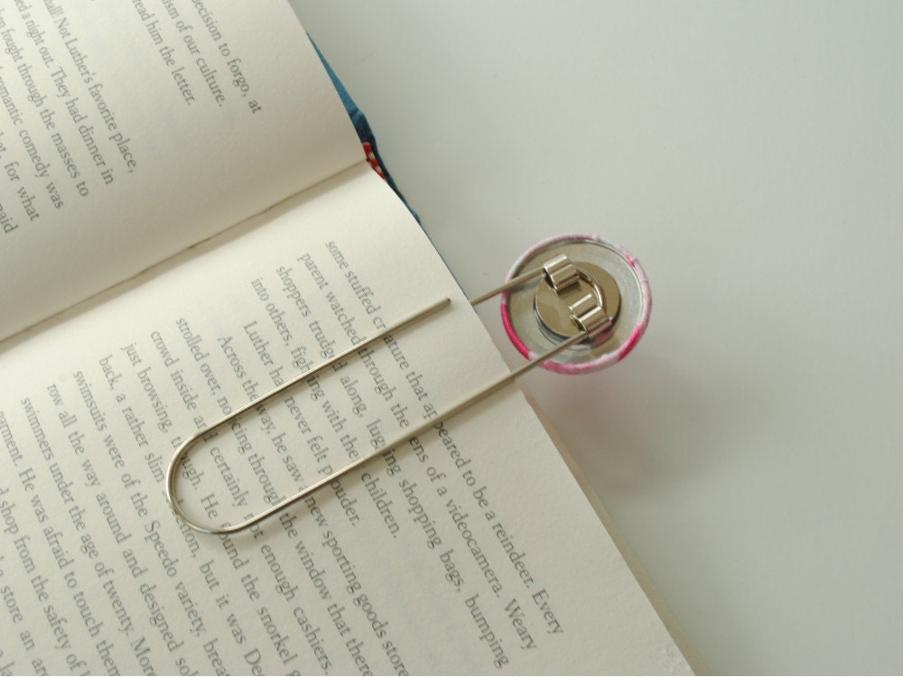 Jumbo Paperclip Bookmark | Fabric Button Bookmark | Christmas Gift ...