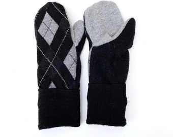 Women's Sweater Mittens, 100% Wool and Cashmere Outers and Cashmere Lined