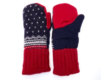 Women's Sweater Mittens, 100% Wool and Cashmere Outers and Cashmere Lined