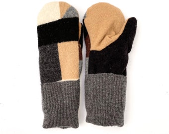 Women's Sweater Mittens, 100% Wool and Cashmere Outers and Cashmere Lined