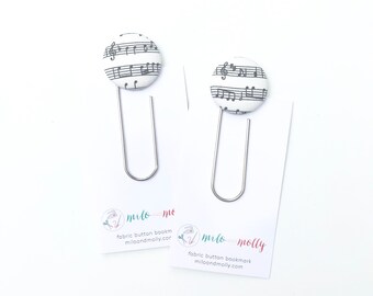 Jumbo Paperclip Bookmark. Music. Teacher Gift for End of Year.