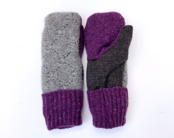 Women's Sweater Mittens, 100% Wool and Cashmere Outers and Cashmere Lined