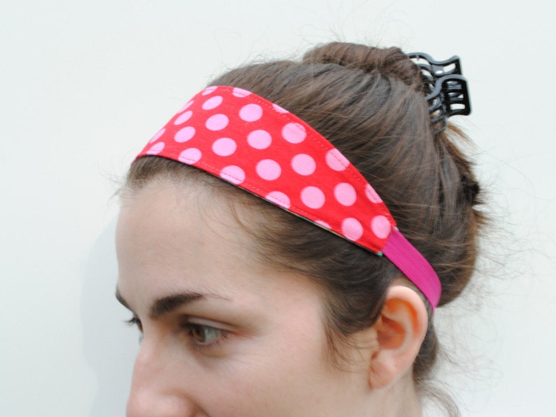 Women's Fabric Headband Reversible Headband Yoga Barre Cycling Headband Soft Elastic Headband Retro Style Headband Gift for Friend image 5