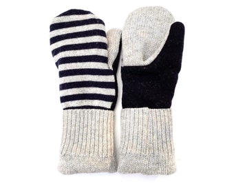 Women's Sweater Mittens, 100% Wool and Cashmere Outers and Cashmere Lined