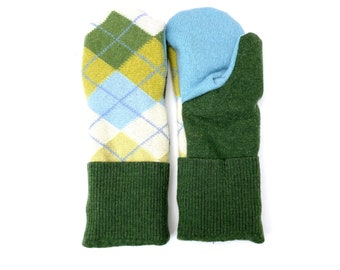 Women's Sweater Mittens, 100% Wool and Cashmere Outers and Cashmere Lined