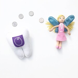 Child's Personalized Tooth Fairy Pillow. Purple Pocket. image 1