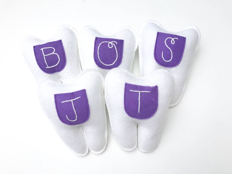 Child's Personalized Tooth Fairy Pillow. Purple Pocket. image 2