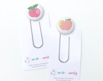 Jumbo Paperclip Bookmark. Apples. Teacher Gift for End of Year.