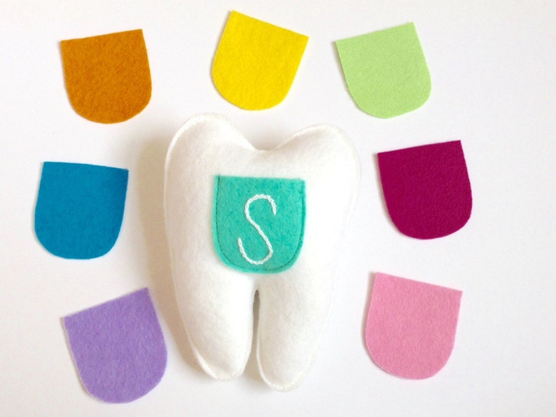 Tooth Fairy Pillow. Custom Embroidered Monogram. Custom Color Option. Holds Baby Teeth for the Tooth Fairy. image 3