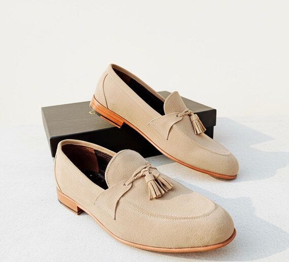 Handmade Leather Tassel Loafers: Men display picture 1