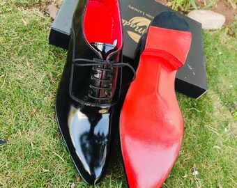 Pointed Toe Patent Wholecut Oxfords – Handmade Formal Dress Shoes Men